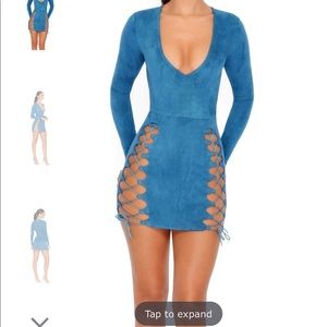Suede Lace Up Dress